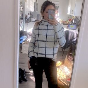 Christian Soriano Windowpane Knit Mock Turtleneck Sweater size X-Small